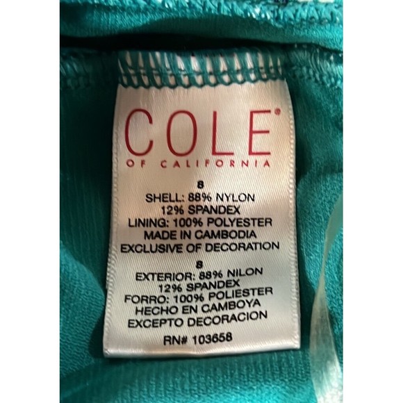 Cole of California One Piece Geometric Sunburst Wrap Swimsuit Floral Womens Sz 8 - Picture 9 of 11